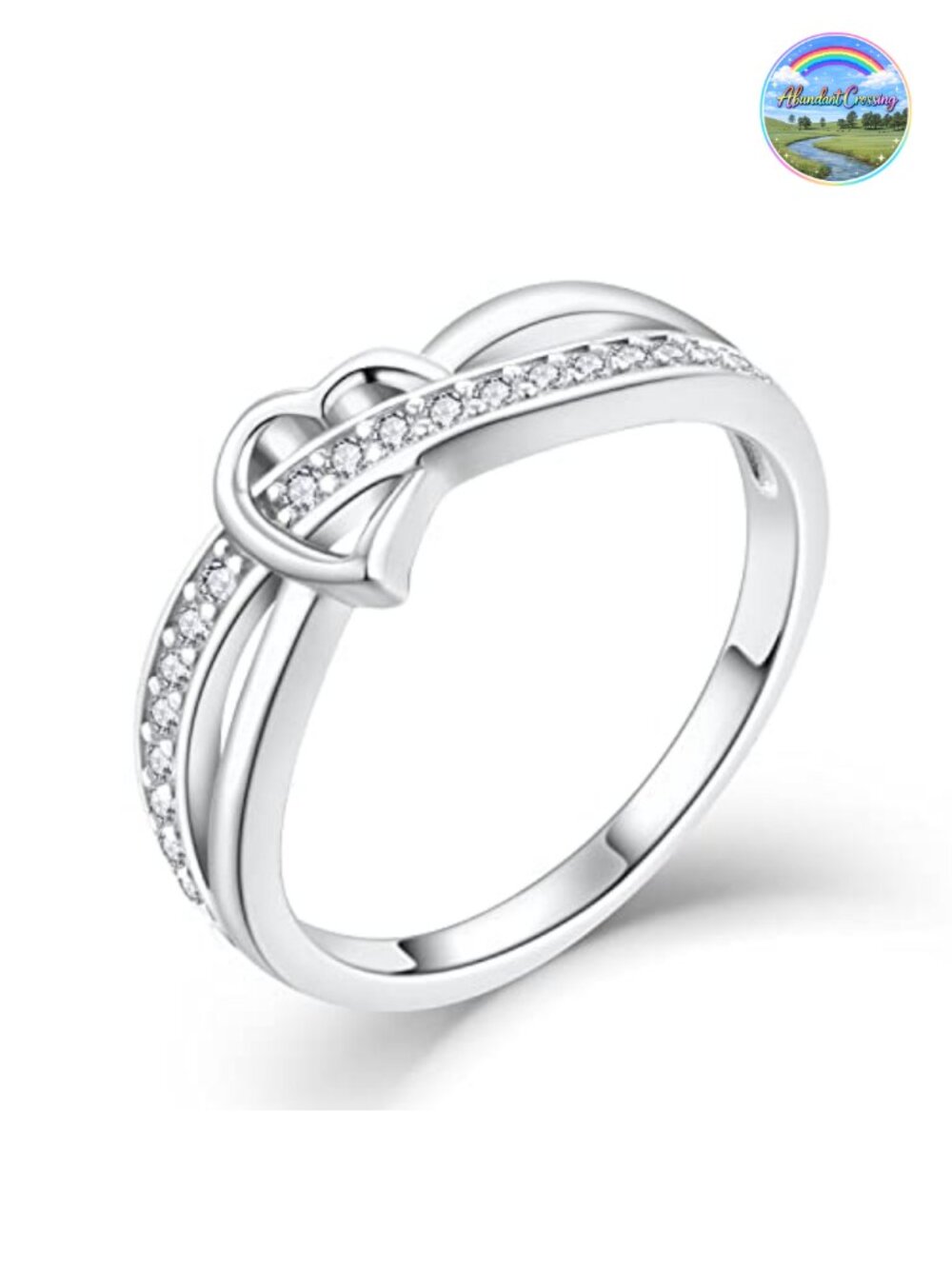 925 Sterling Silver Infinity Heart Ring for Women CZ Cubic Zirconia Promise
